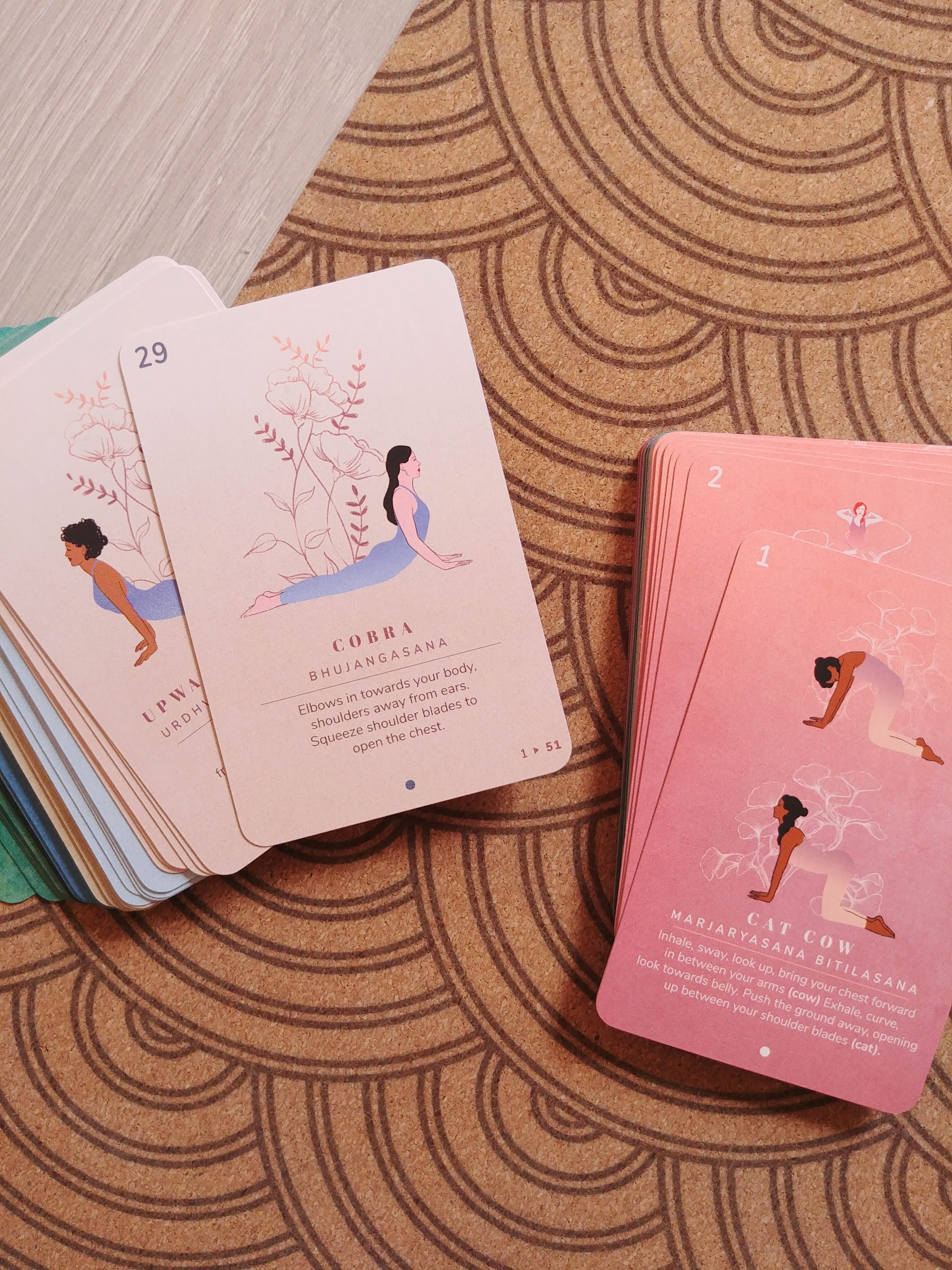 cartes de postures de yoga